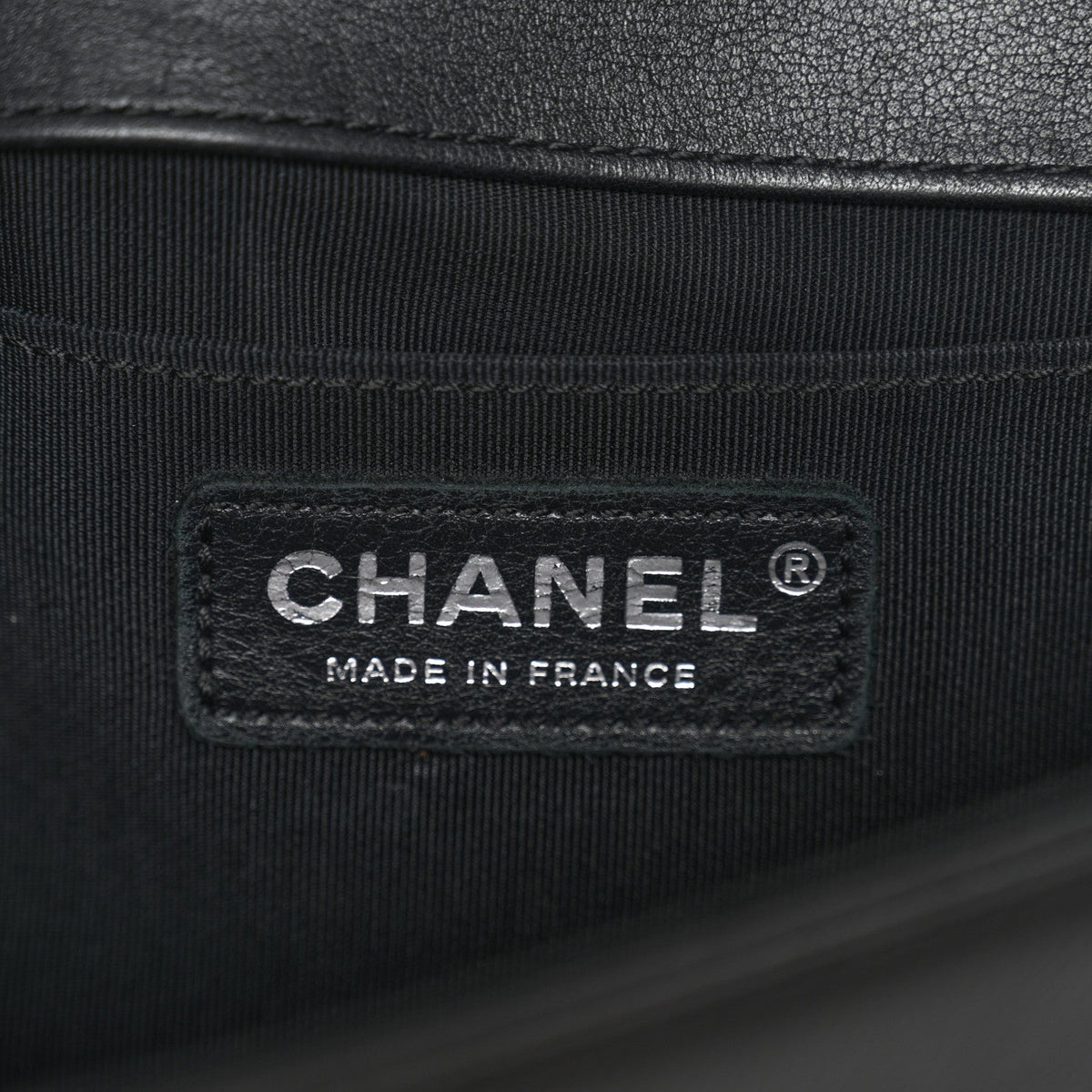 Lambskin Chevron Quilted Medium Boy Flap Black