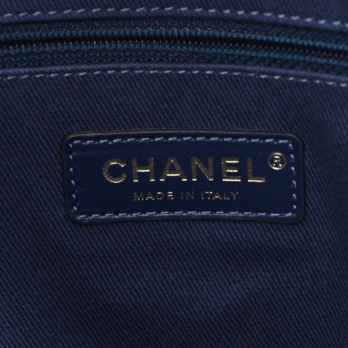 Mixed Fibers Striped Small Deauville Tote Navy Blue