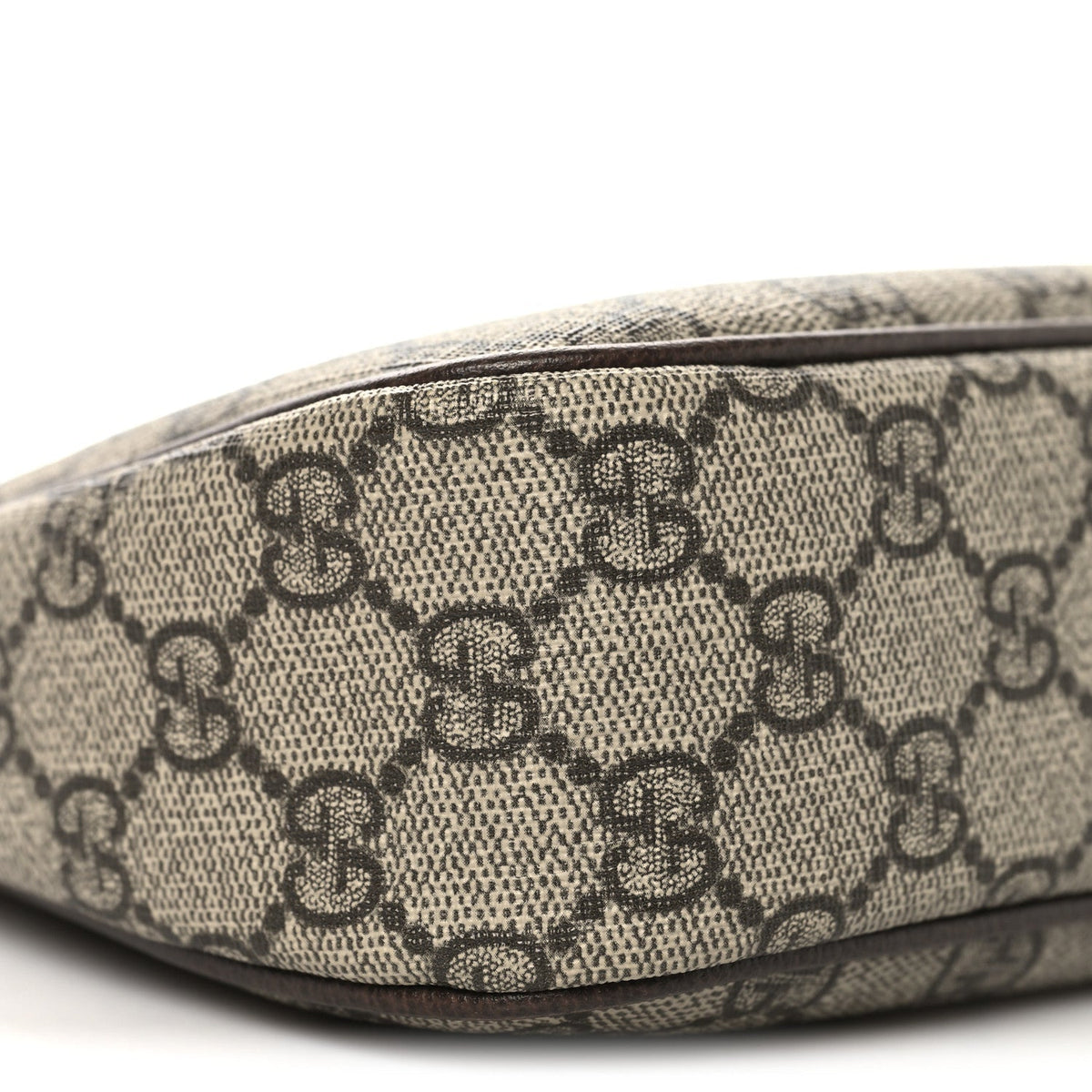 GG Supreme Monogram Textured Dollar Calfskin Web Small Ophidia GG Handbag Beige Ebony New Acero