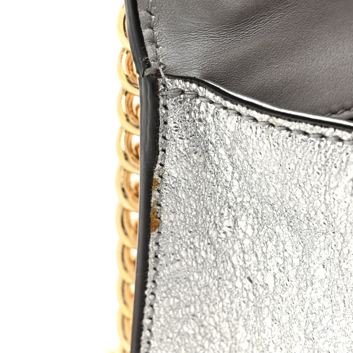Galassia Small Padlock Shoulder Bag Argento