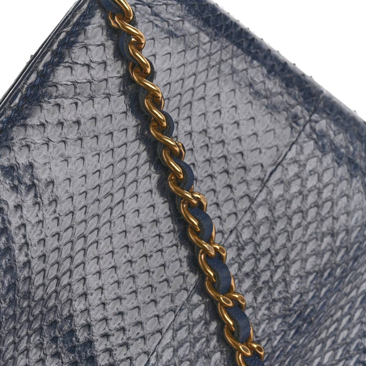 Snakeskin Wallet On Chain WOC Blue