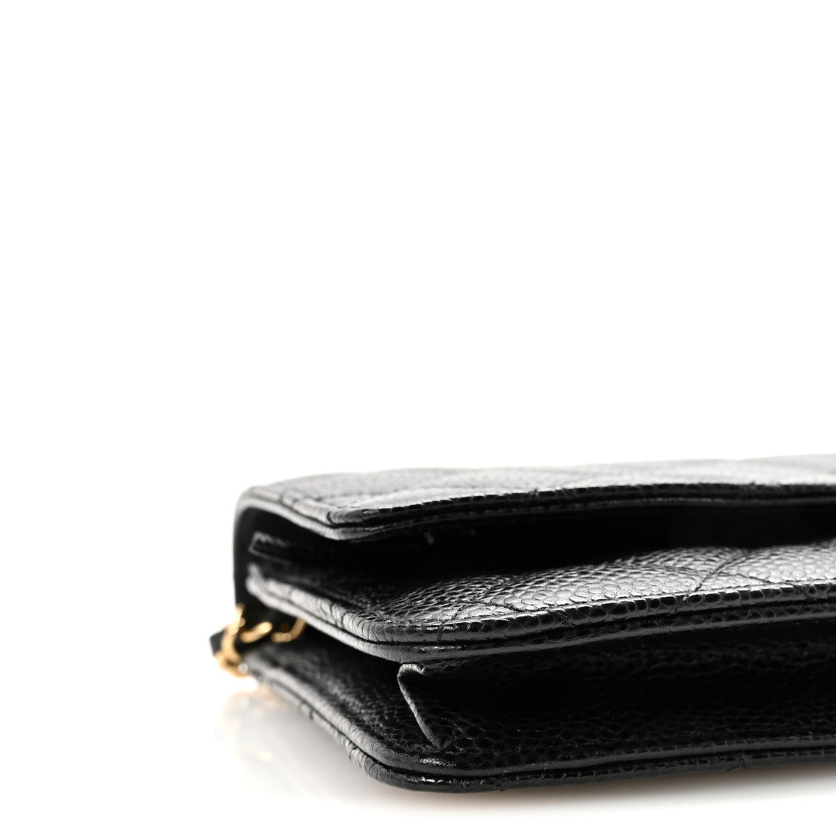 Caviar Quilted Wallet on Chain WOC Black