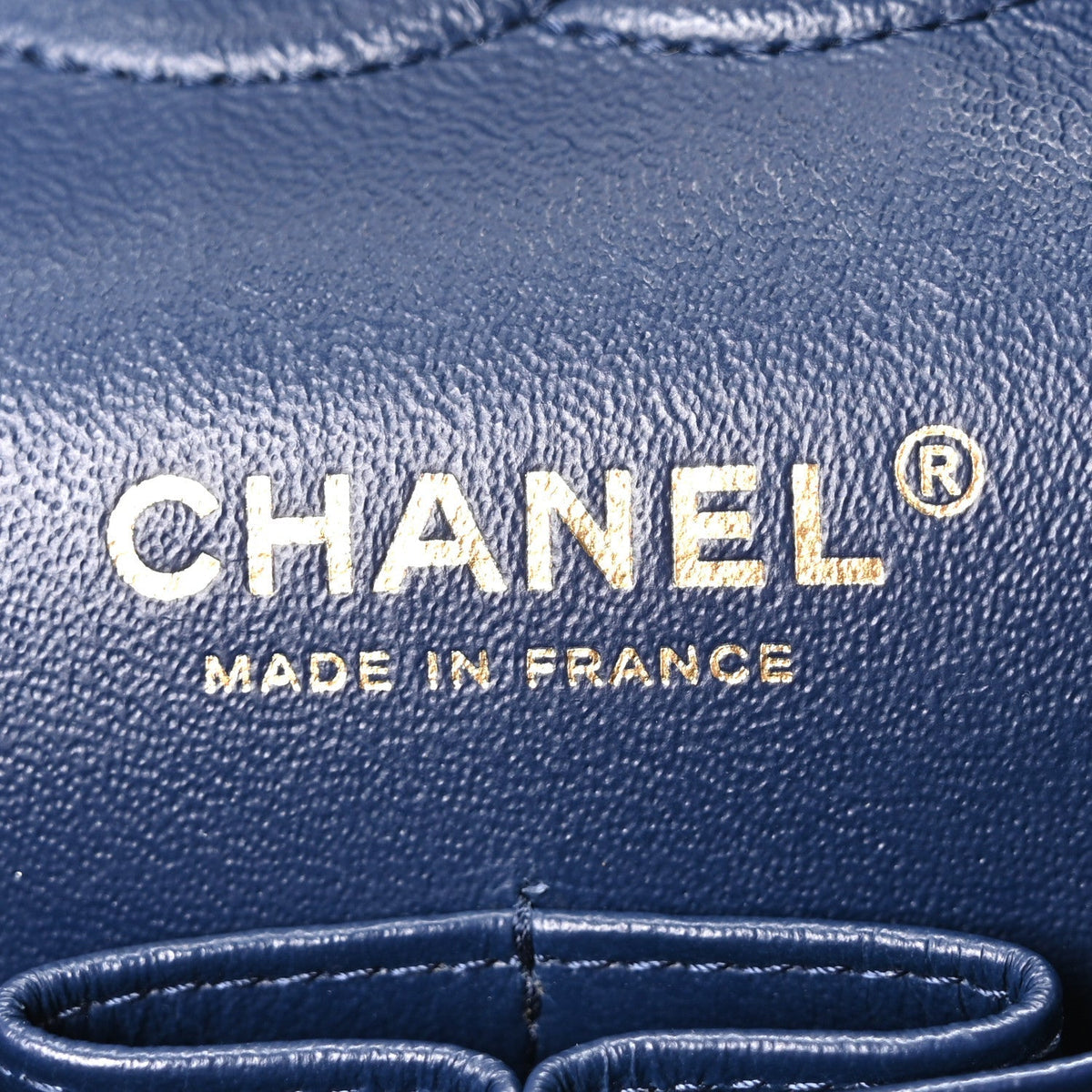 Caviar Quilted Medium Double Flap Navy