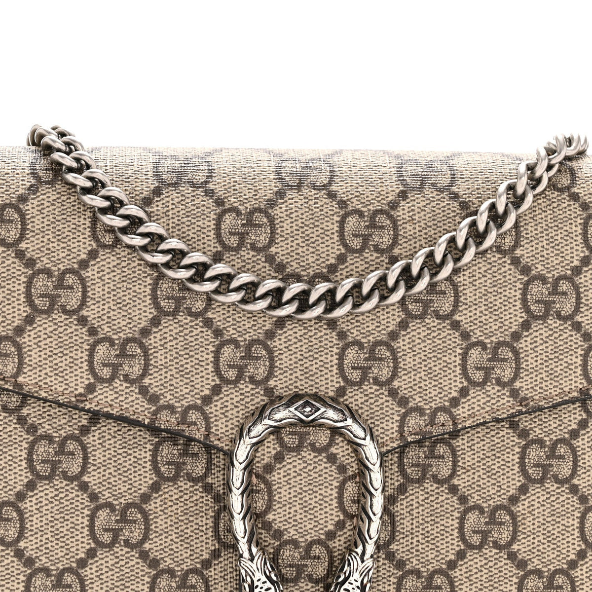 GG Supreme Monogram Mini Dionysus Chain Wallet Beige Taupe