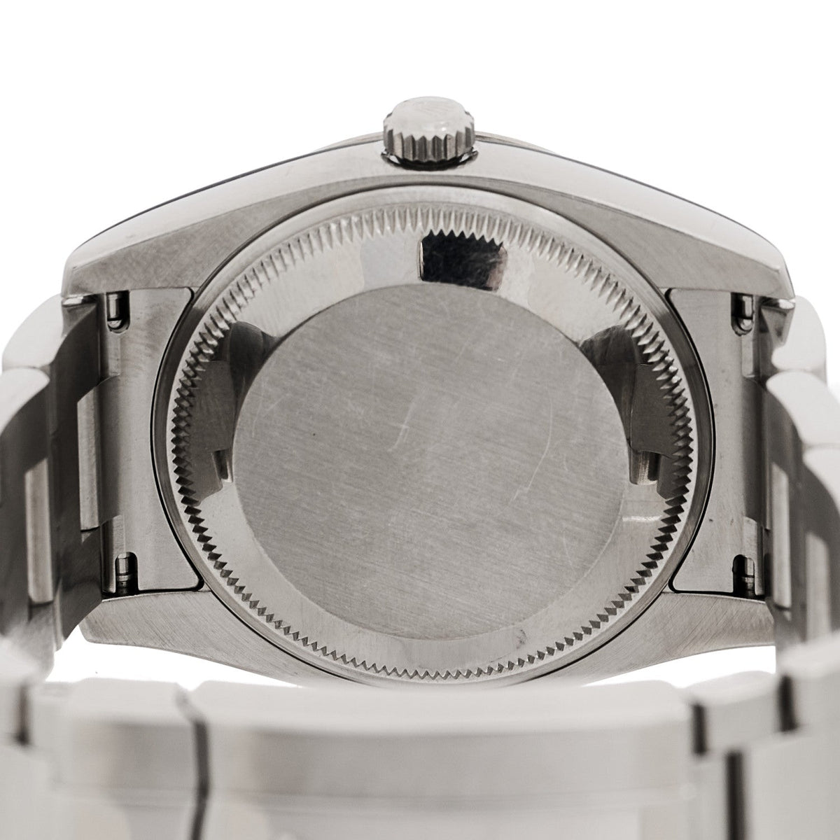 Stainless Steel 18K White Gold Diamond 34mm Oyster Perpetual Date Watch White Roman 115234