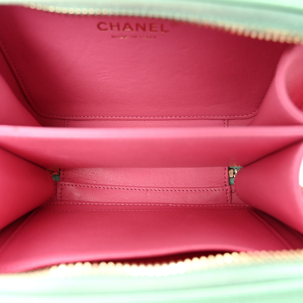 Caviar Quilted Small CC Filigree Vanity Case Pink Green Blue