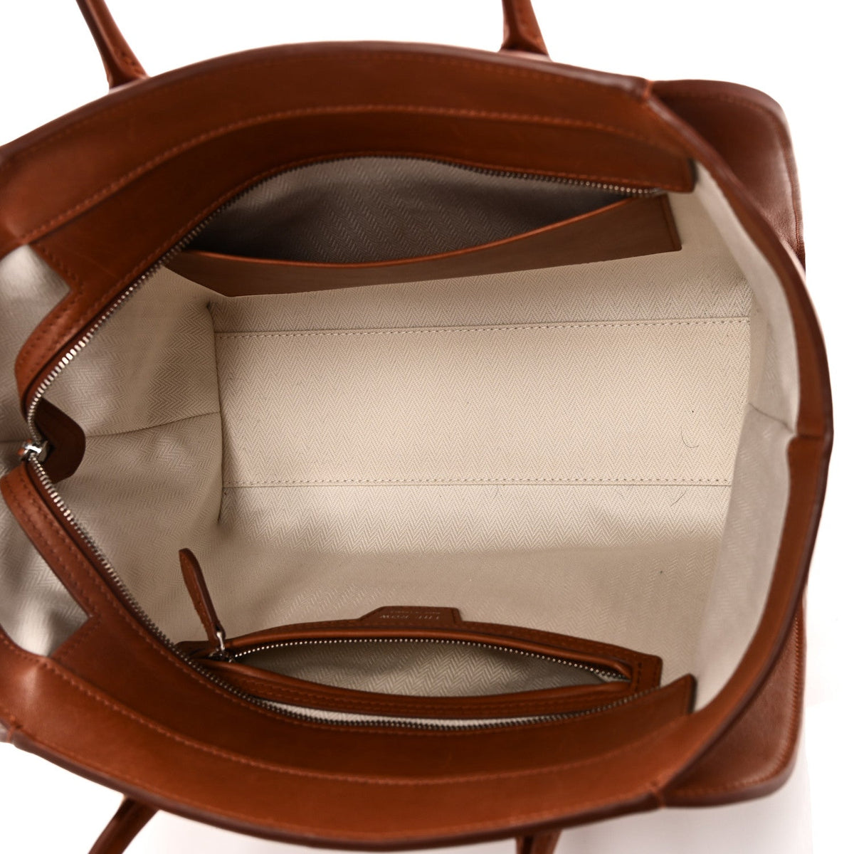 Polished Saddle Calfskin Marlo 12 Tote Bag Acero