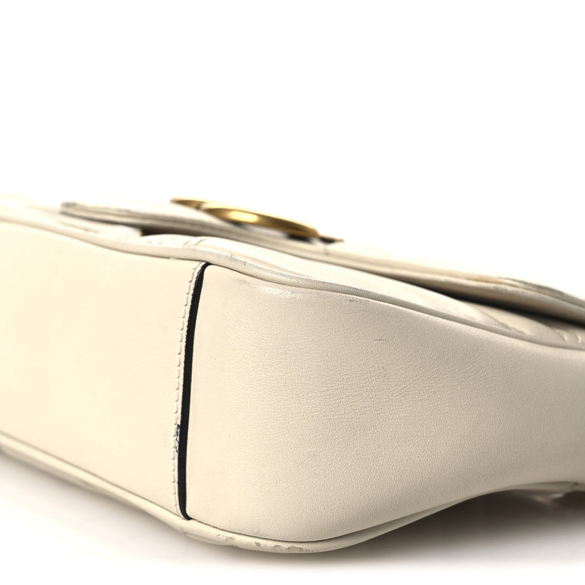 Calfskin Matelasse Mini GG Marmont Shoulder Bag White