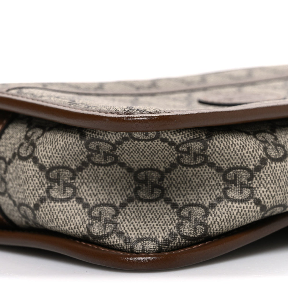 GG Supreme Monogram Azalea Calfskin Mini Retro Interlocking G Shoulder Bag Beige Ebony Brown Sugar