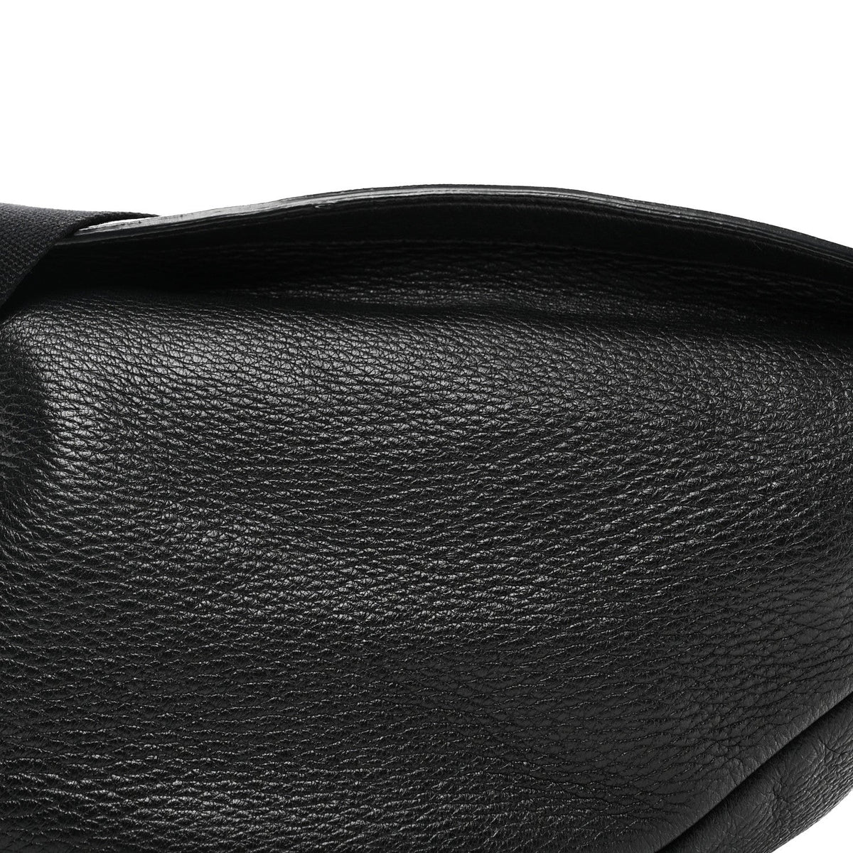 Grained Calfskin Large Slouchy Banana Bag Black