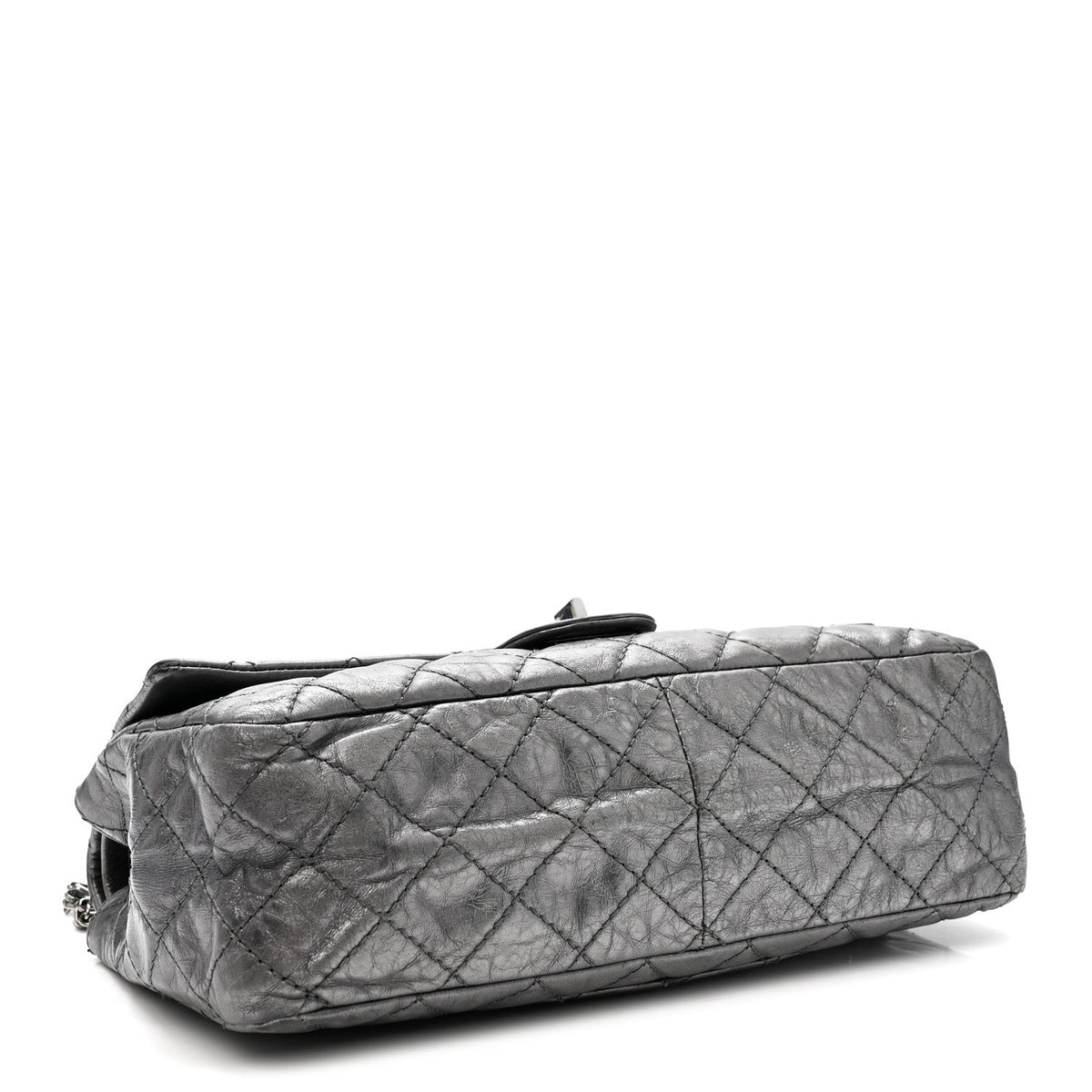 Metallic Aged Calfskin Quilted 2.55 Reissue 226 Flap Dark Silver