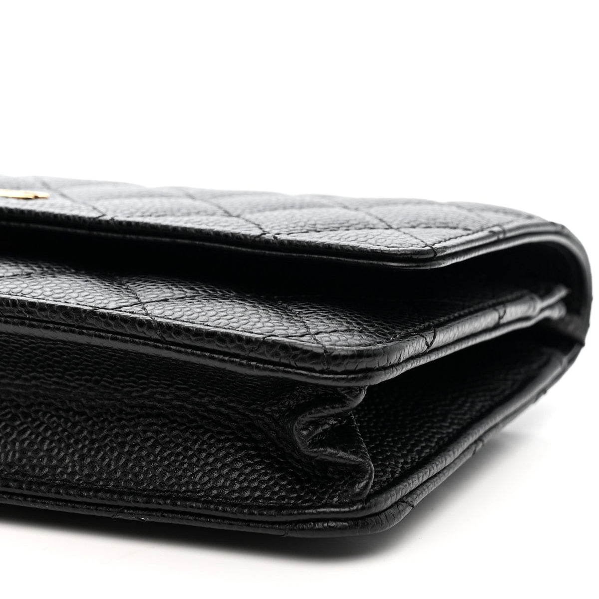 Caviar Quilted Wallet on Chain WOC Black