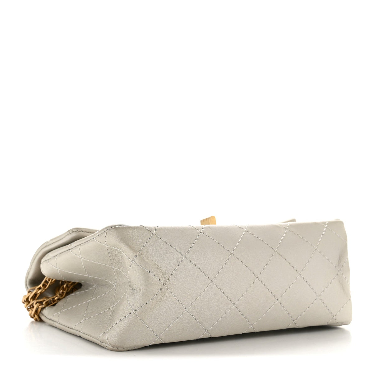 Metallic Goatskin Quilted 2.55 Reissue Mini Flap Silver