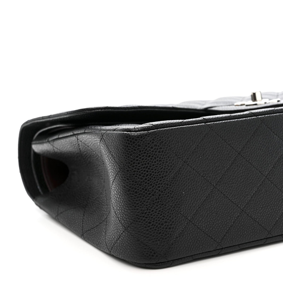 Caviar Quilted Jumbo Double Flap Black