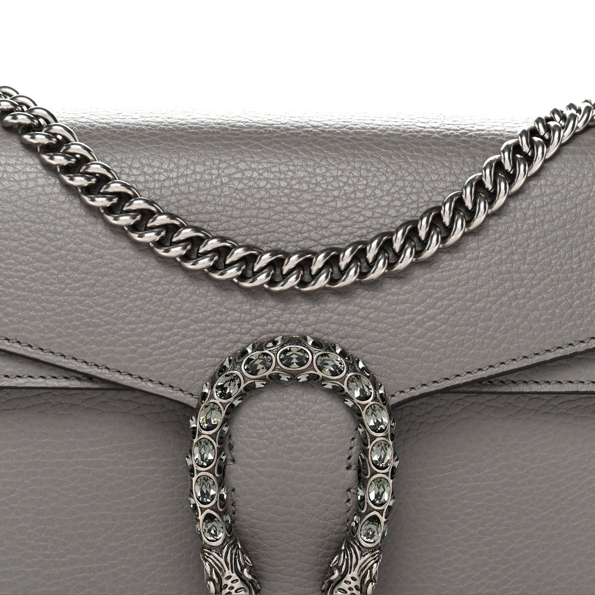 Pebbled Calfskin Small Dionysus Shoulder Bag Dusty Grey