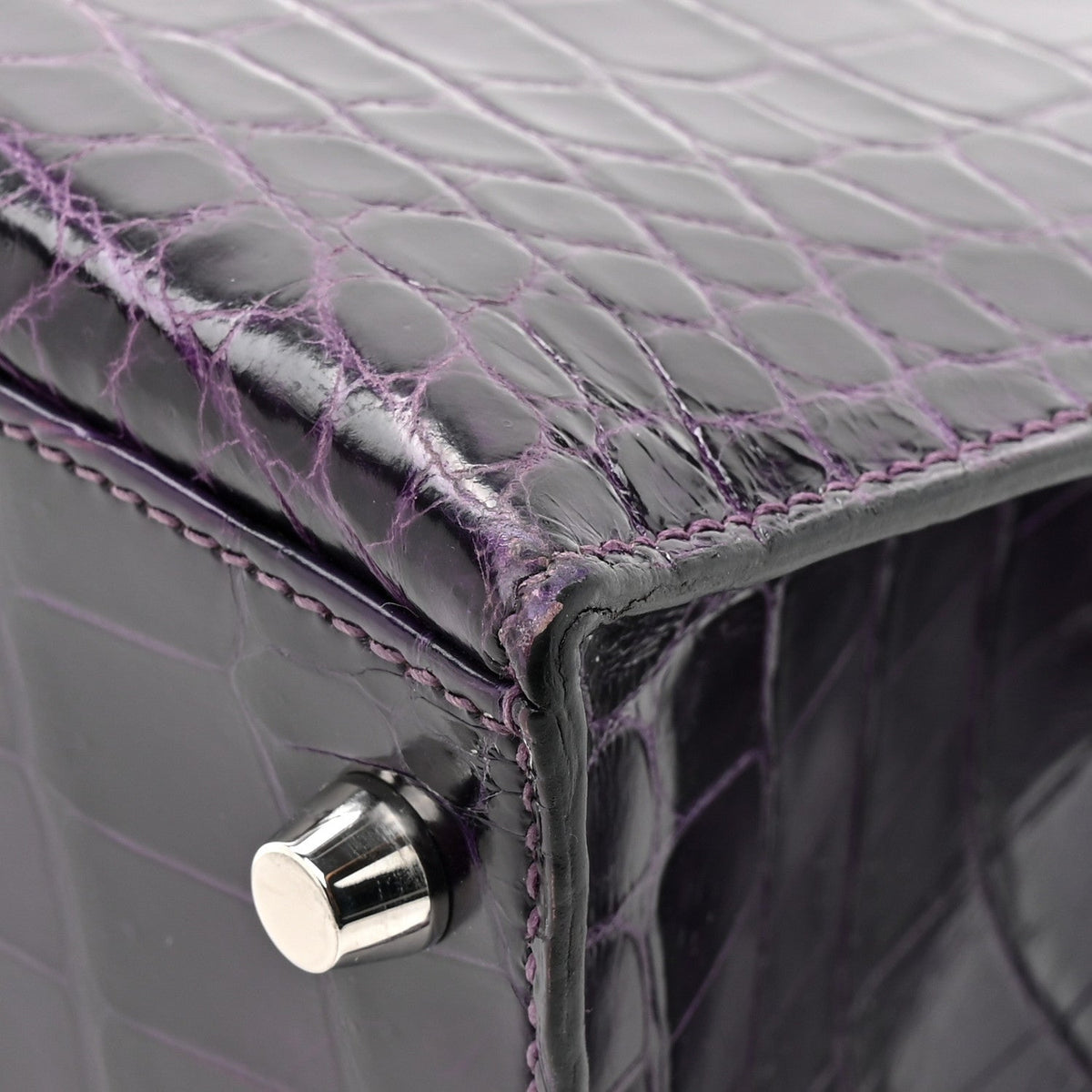 Shiny Niloticus Crocodile Kelly Sellier 28 Amethyst