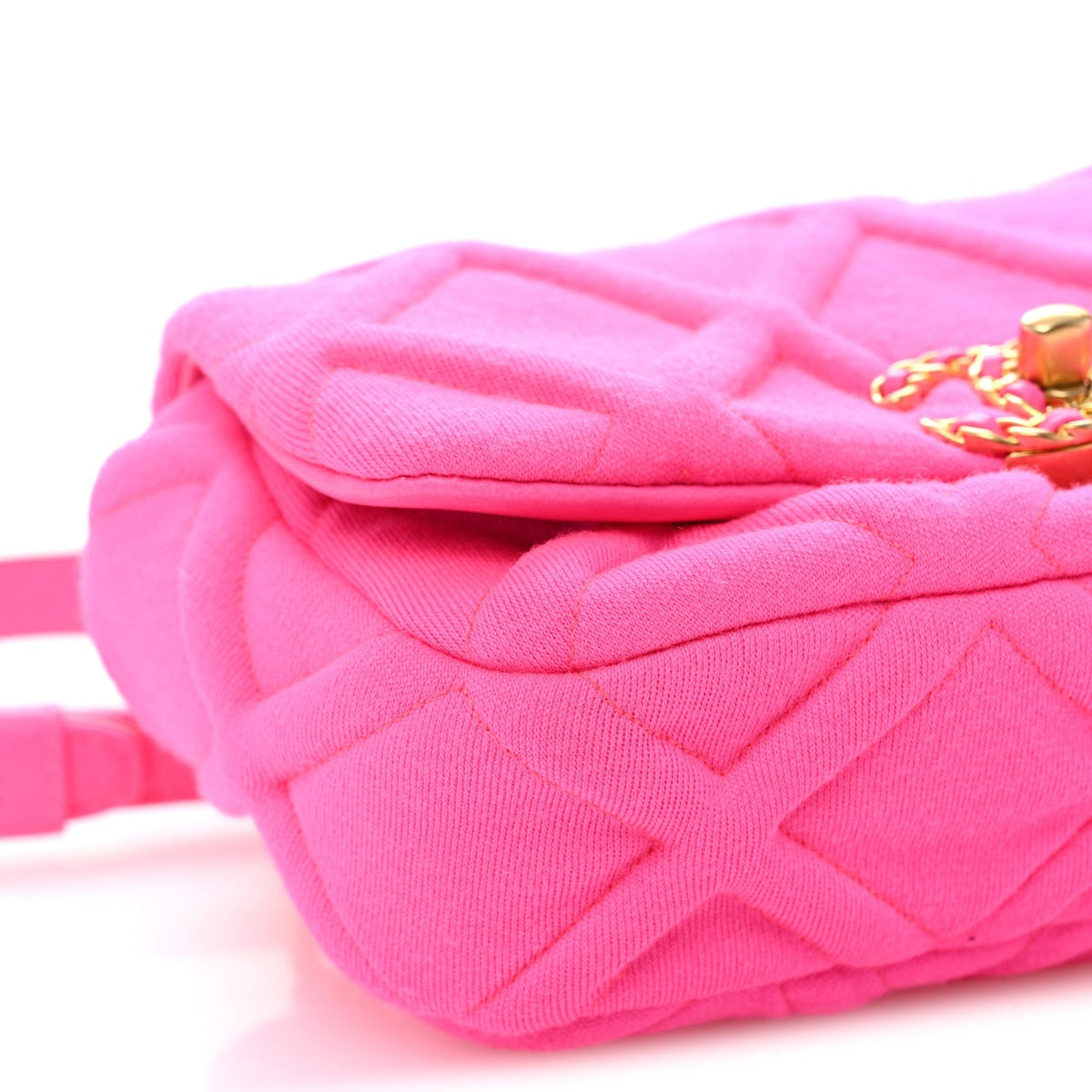 Jersey Quilted Chanel 19 Waist Bag Pink