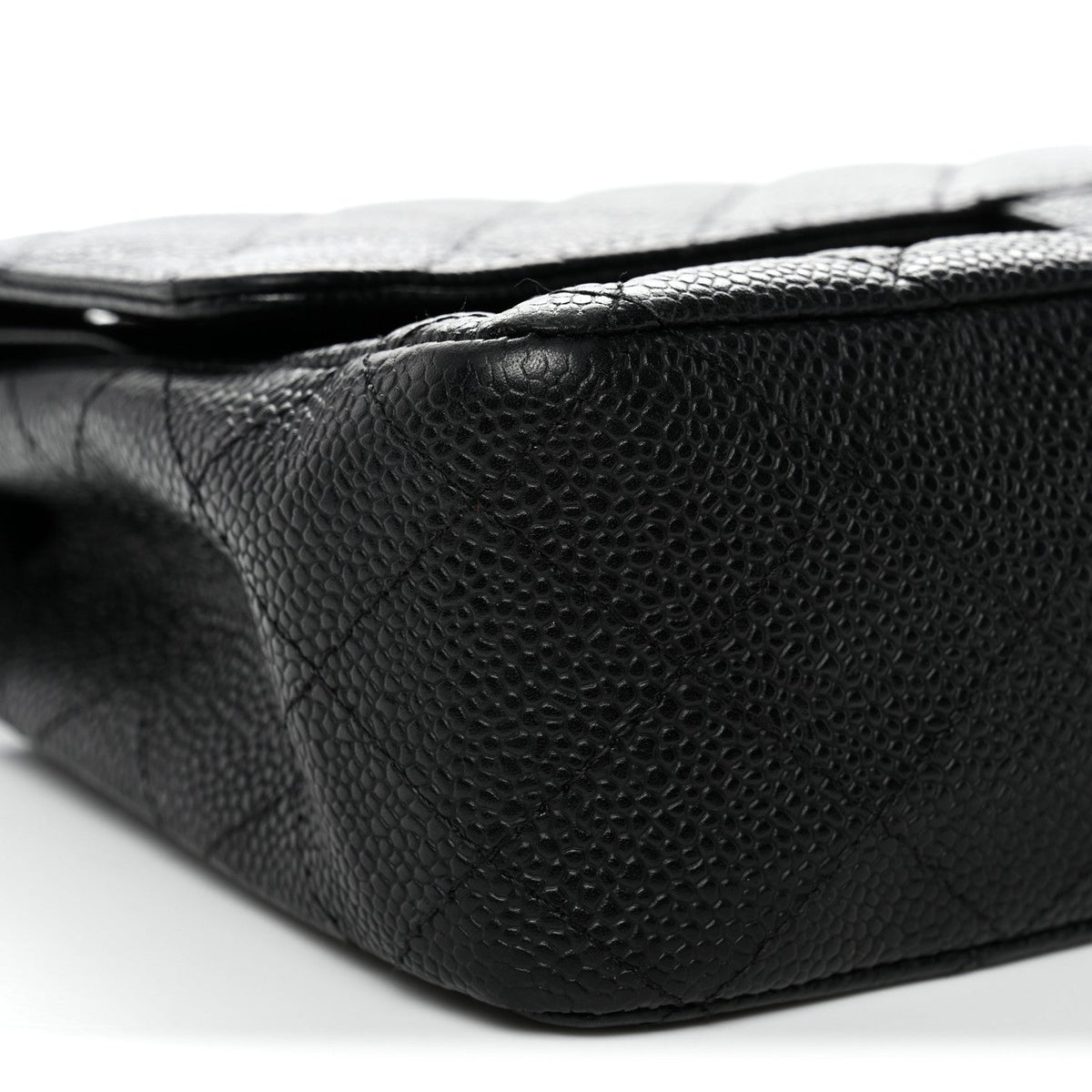 Caviar Quilted Medium Double Flap Black
