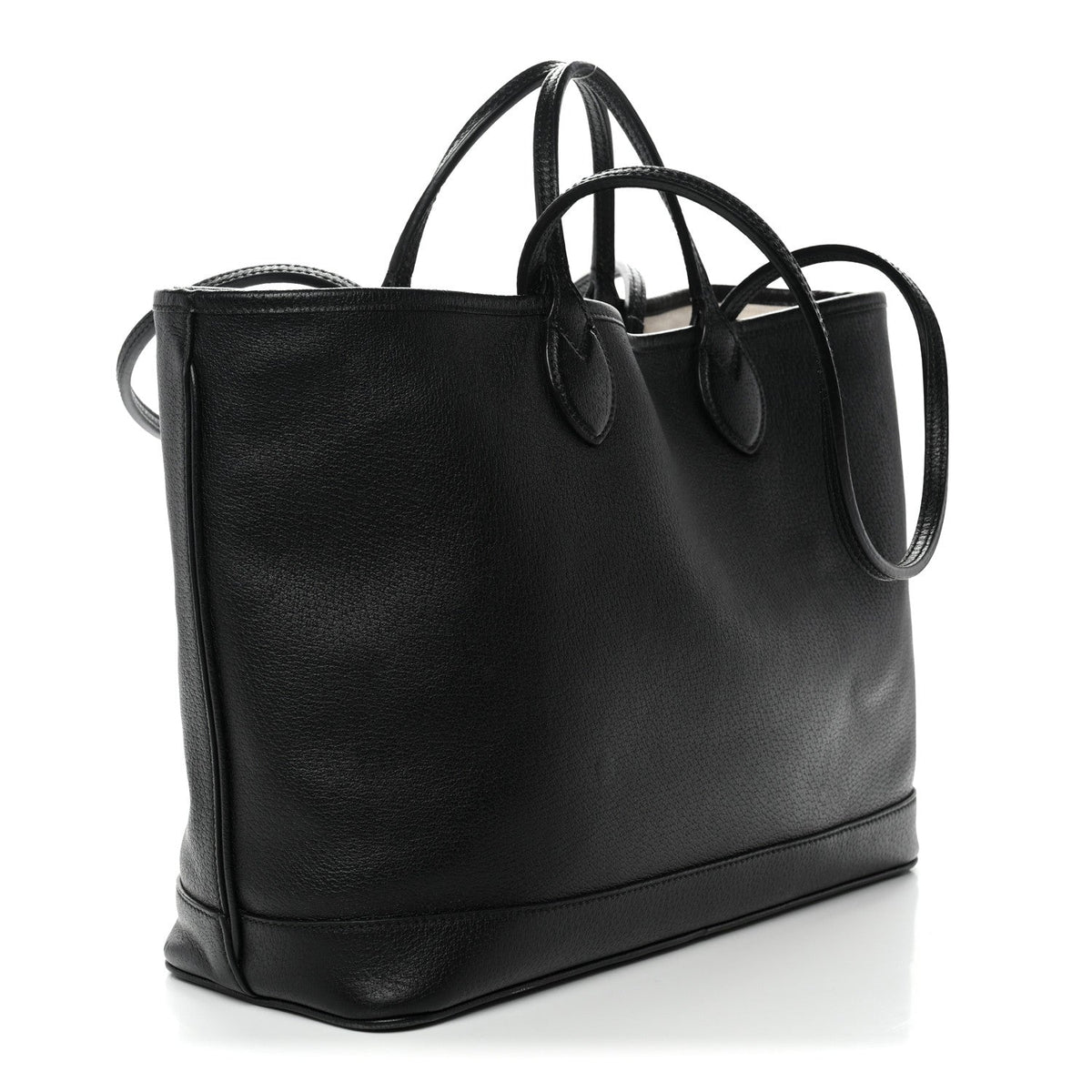 Textured Dollar Calfskin Medium Ophidia Shoulder Tote Bag Black