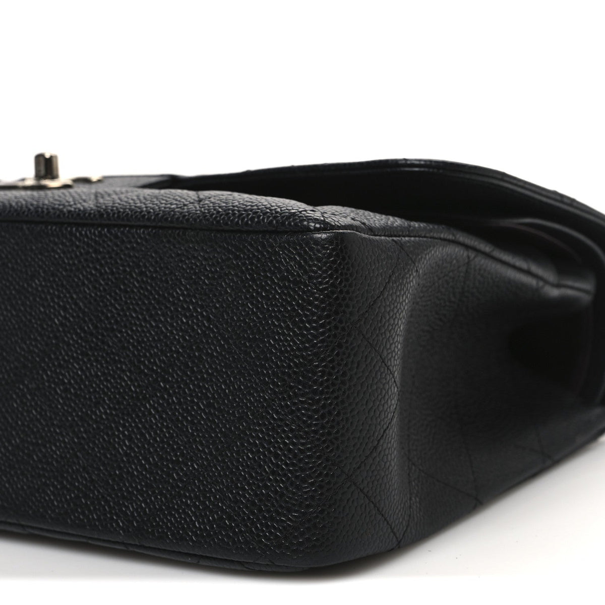 Caviar Quilted Jumbo Double Flap Black