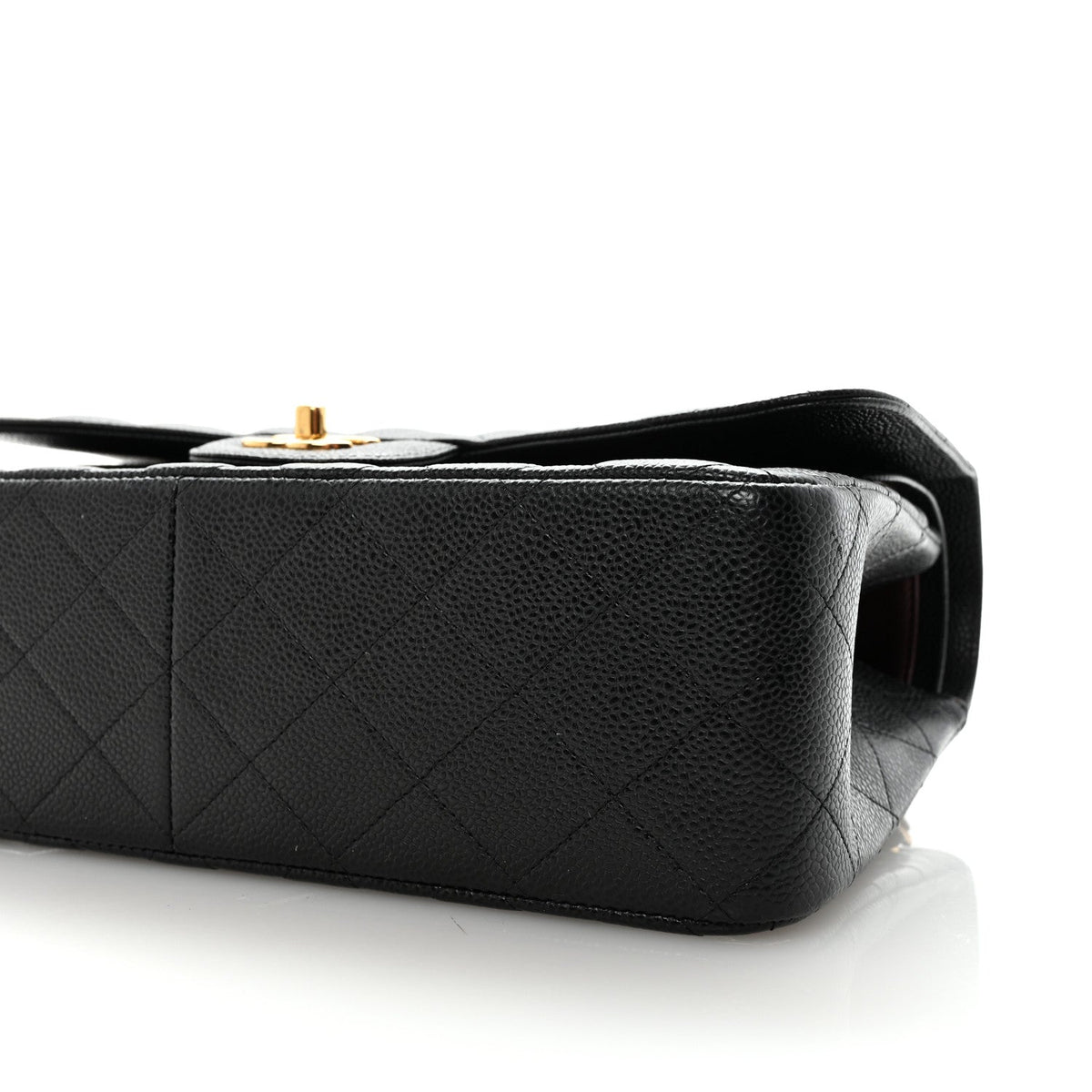 Caviar Quilted Jumbo Double Flap Black