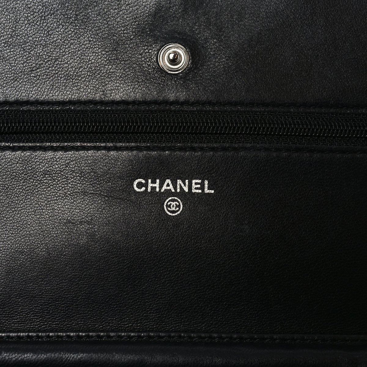 Lambskin Quilted Wallet On Chain WOC Black