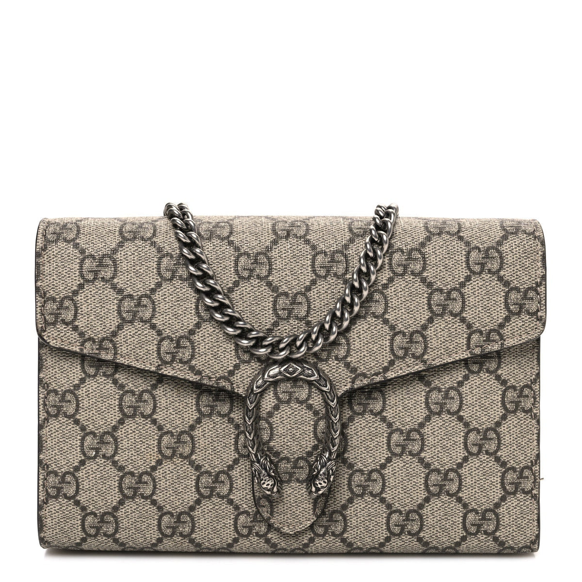 GG Supreme Monogram Mini Dionysus Chain Wallet Beige Taupe