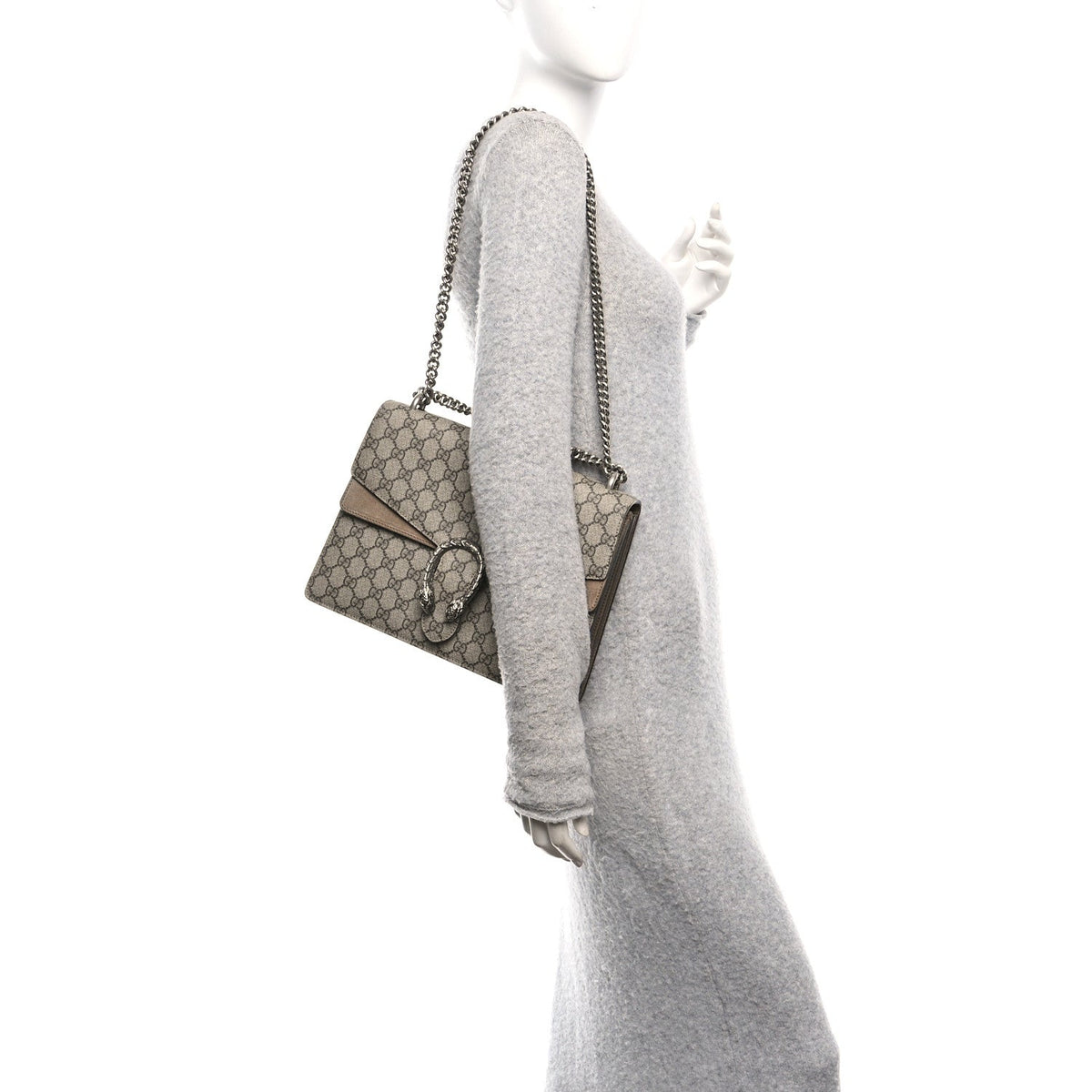 GG Supreme Monogram Medium Dionysus Shoulder Bag Taupe