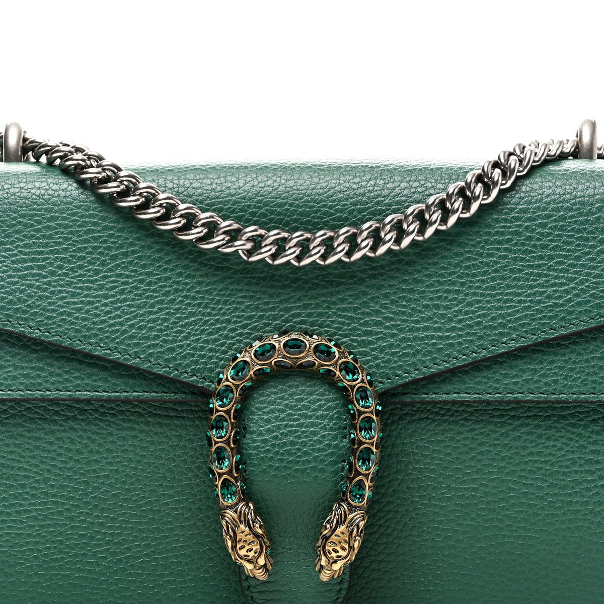 Pebbled Calfskin Small Dionysus Shoulder Bag Emerald