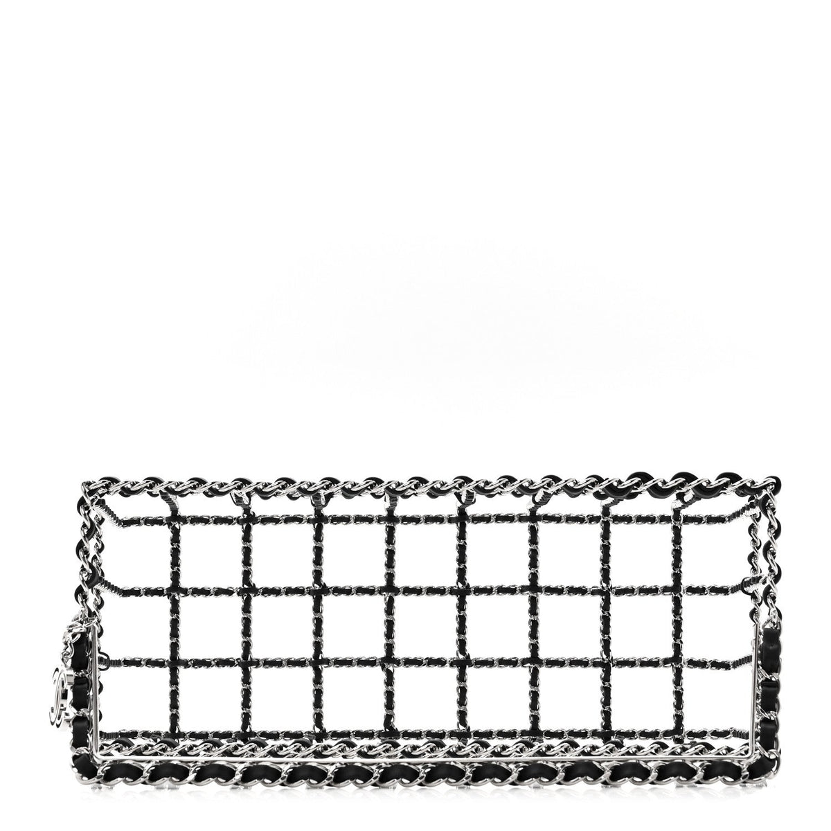 Brass Calfskin Grocery By Chanel Minaudiere Shopping Basket Silver