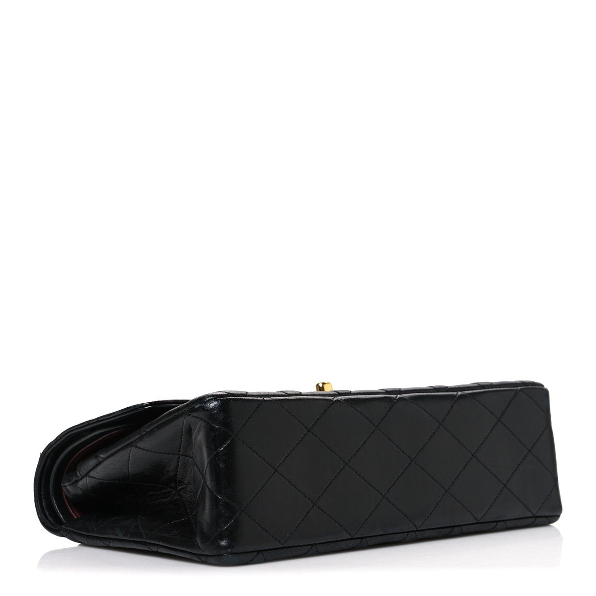 Lambskin Quilted Small Double Flap Black
