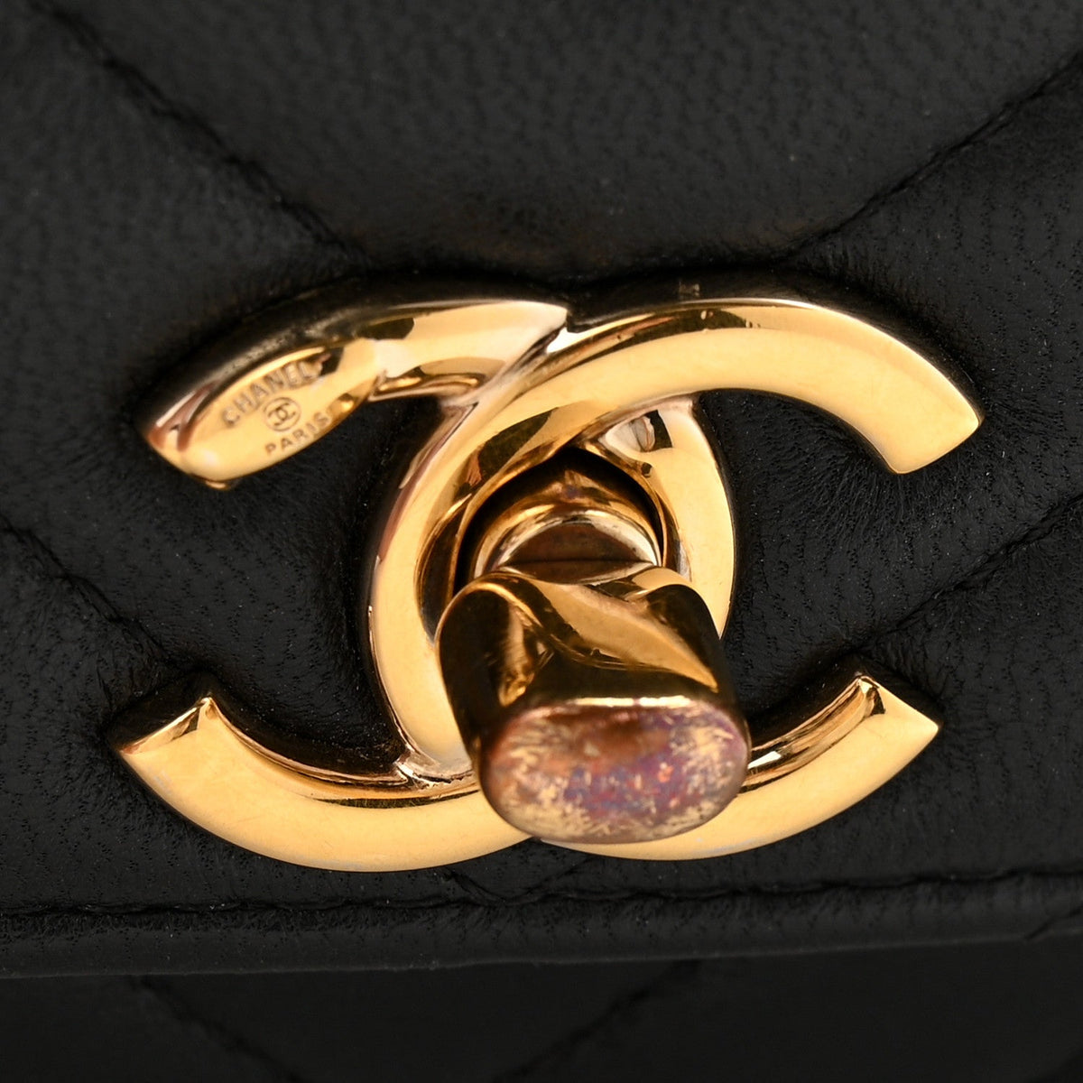Lambskin Chevron Quilted Trendy CC Wallet On Chain WOC Black