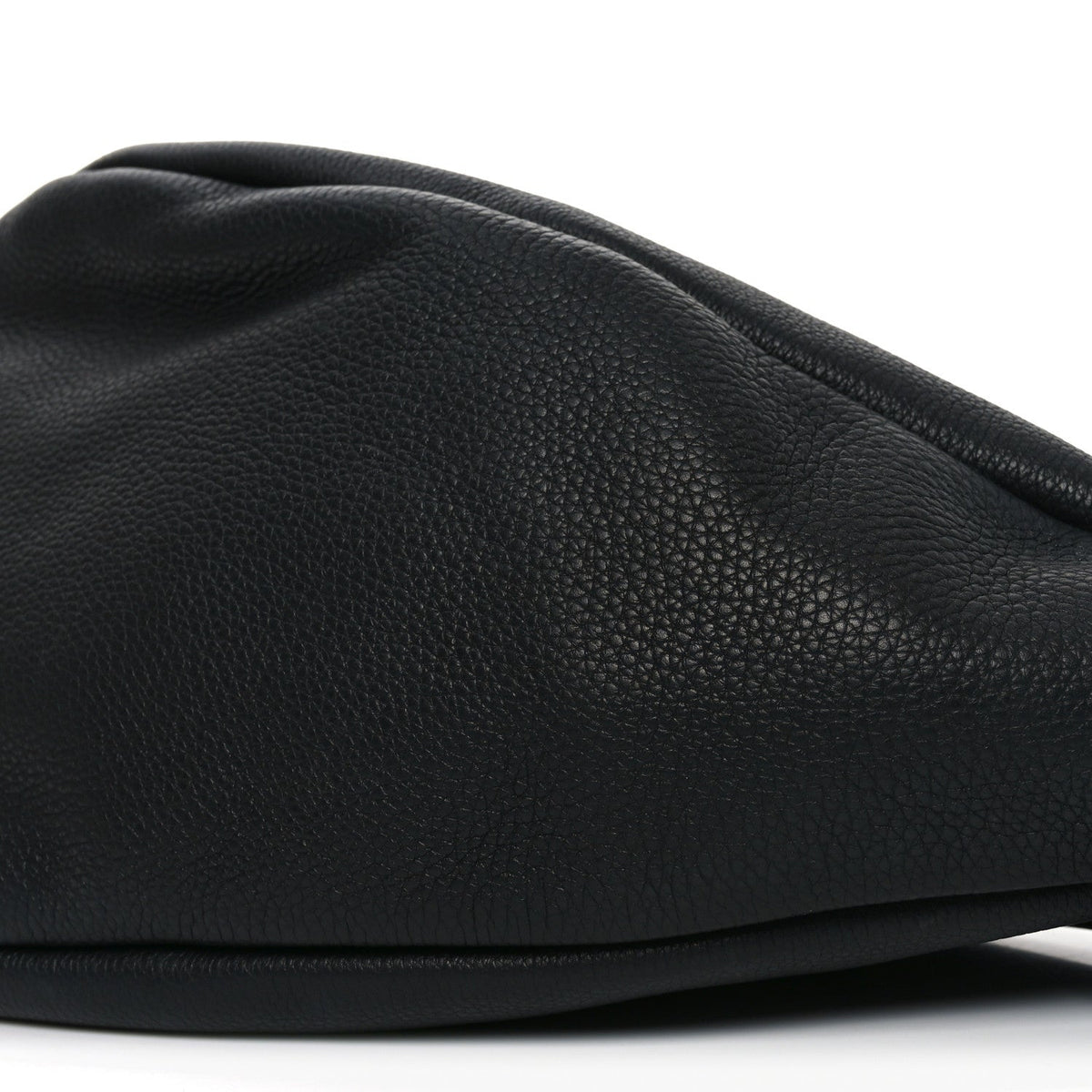 Grained Calfskin Large Slouchy Banana Bag Black