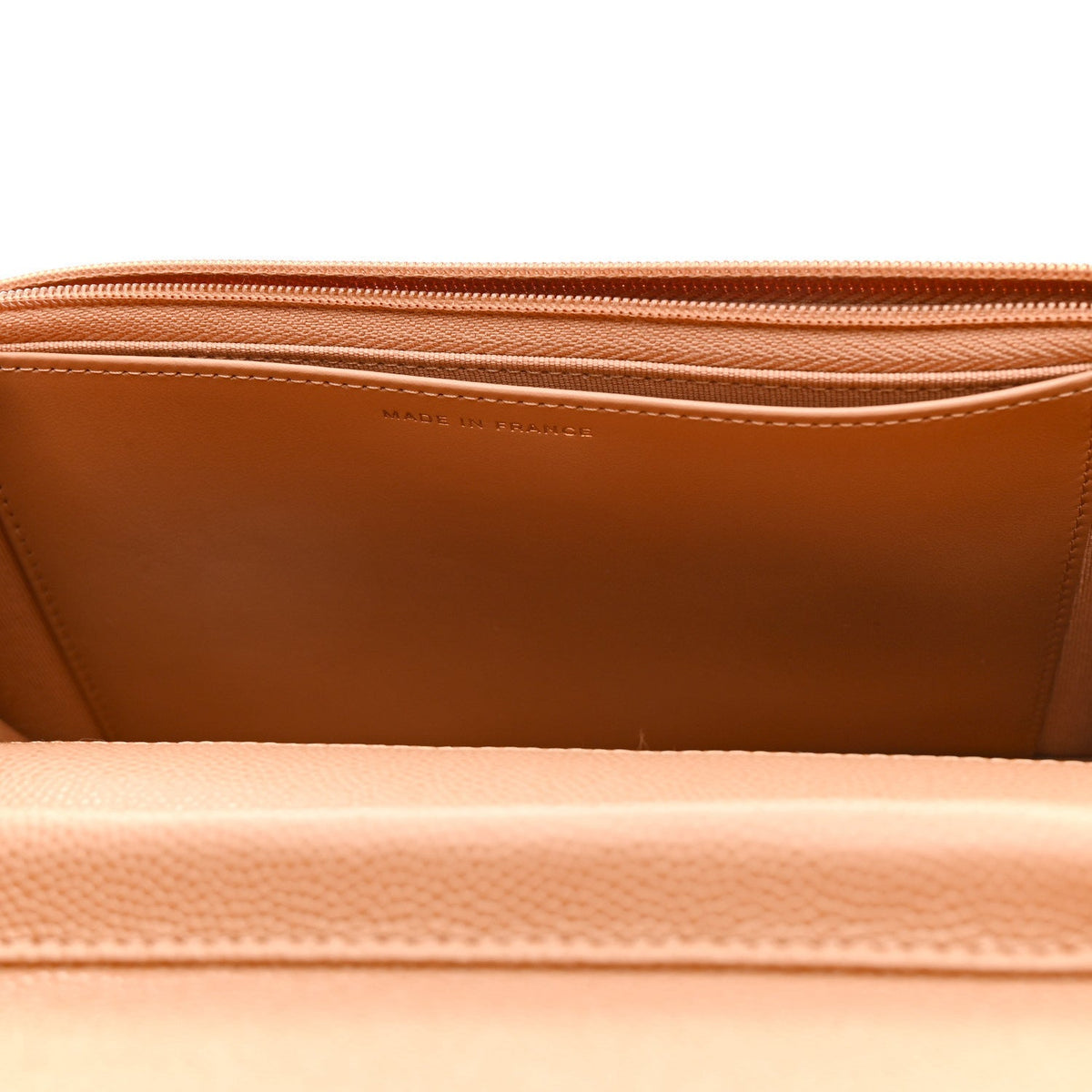 Caviar Quilted Wallet on Chain WOC Dark Beige