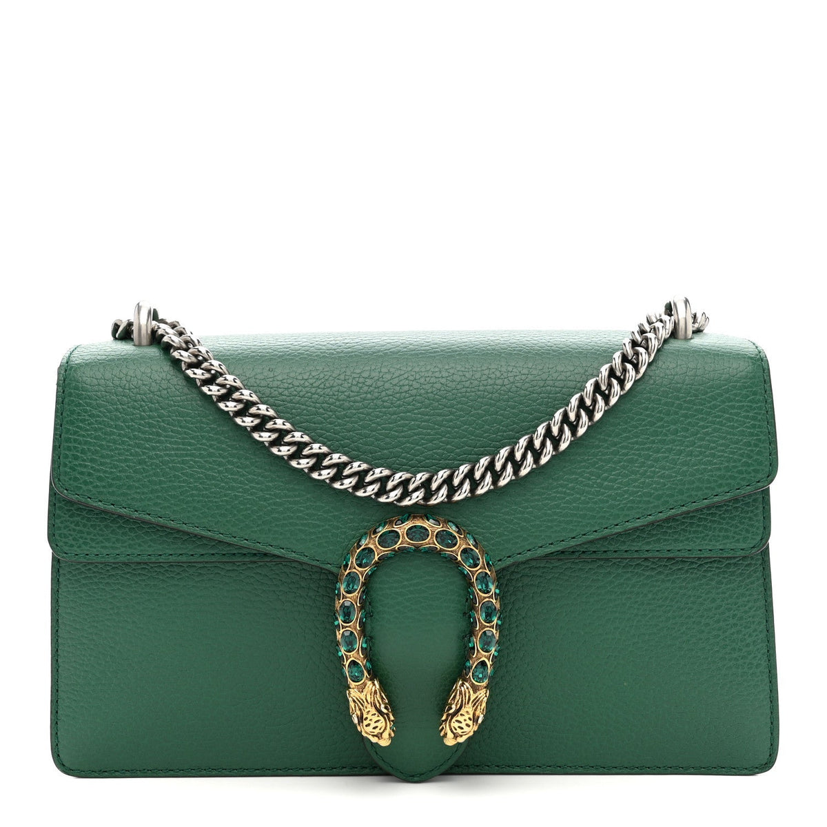 Dollar Calfskin Crystal Small Dionysus Shoulder Bag Emerald