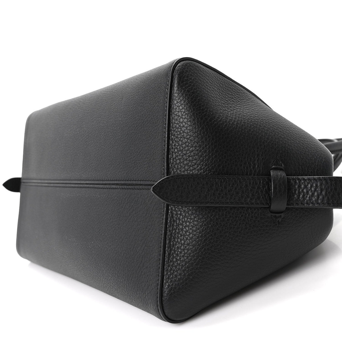 Grained Calfskin East West Bowling Bag Black