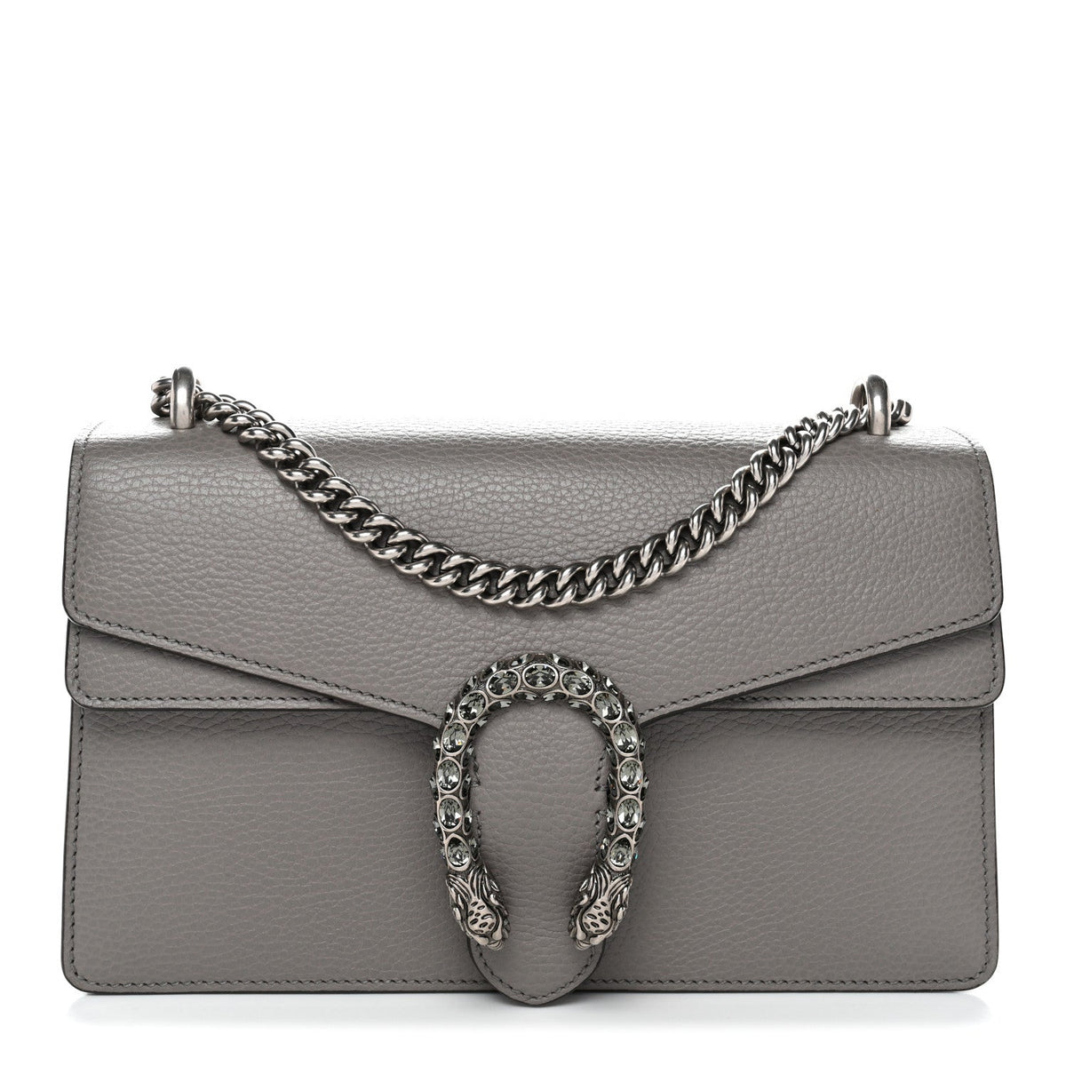 Pebbled Calfskin Small Dionysus Shoulder Bag Dusty Grey