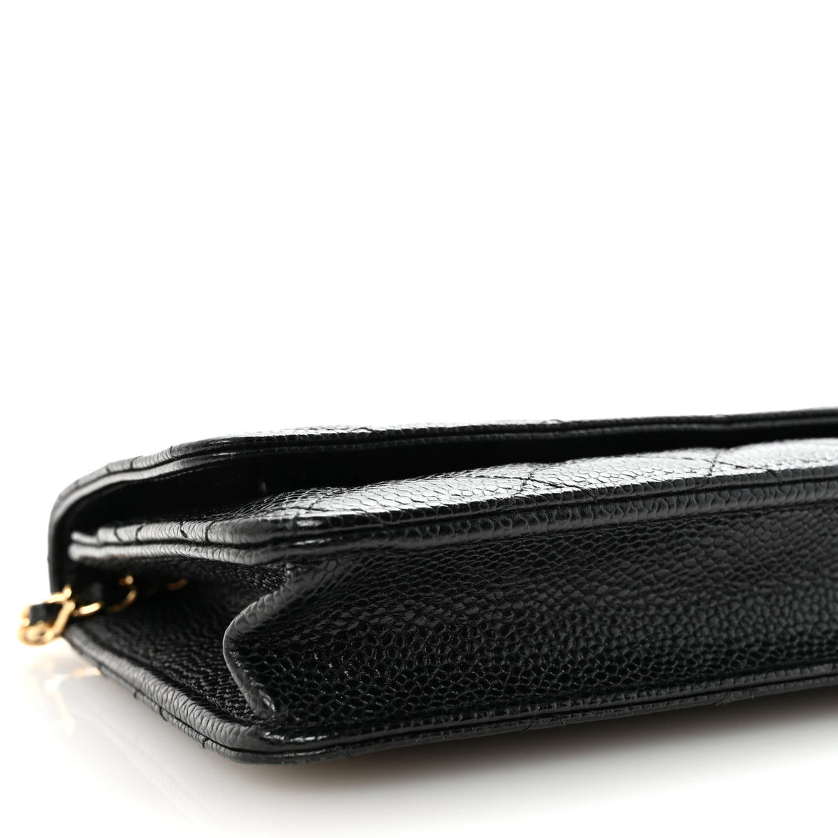 Caviar Quilted Wallet on Chain WOC Black