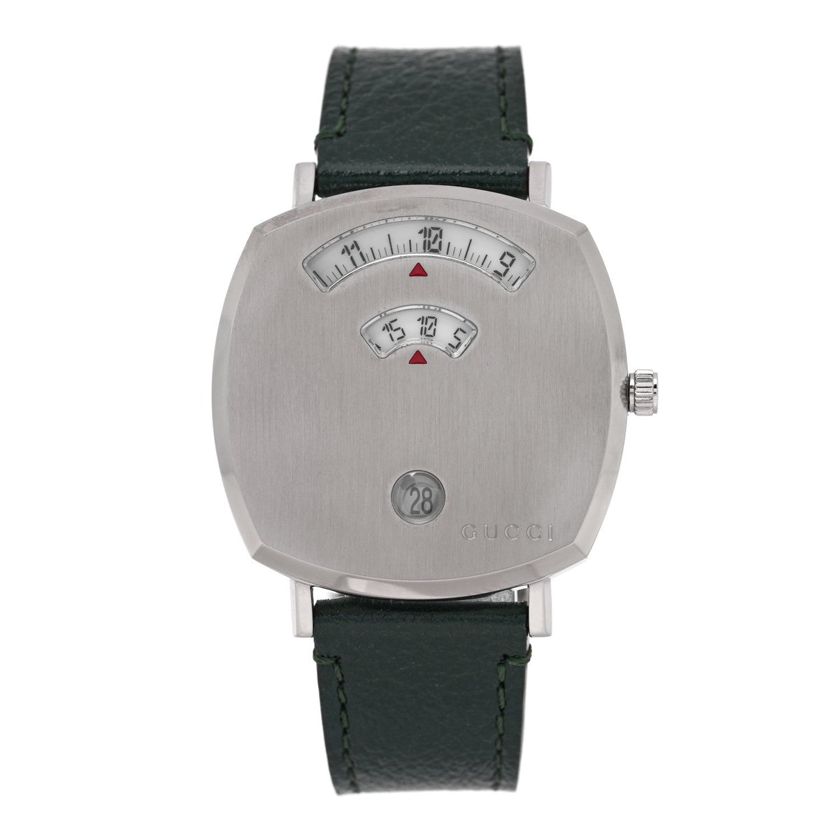 Stainless Steel Calfskin 35mm Grip Quartz Watch Green
