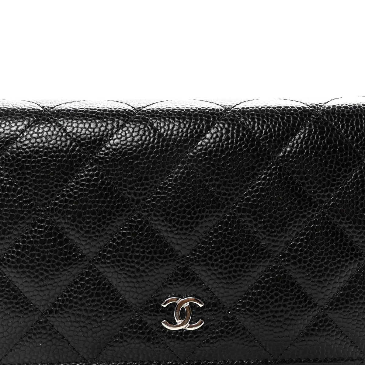Caviar Quilted Wallet on Chain WOC Black