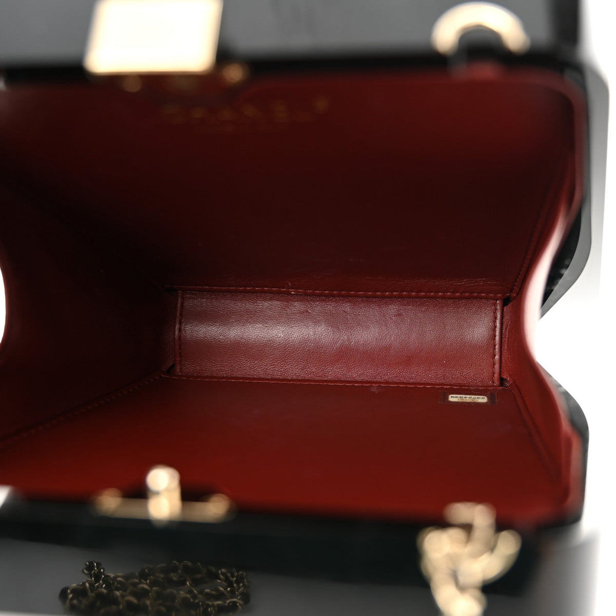Plexiglass Crystal Quilted Minaudiere Clutch Black White