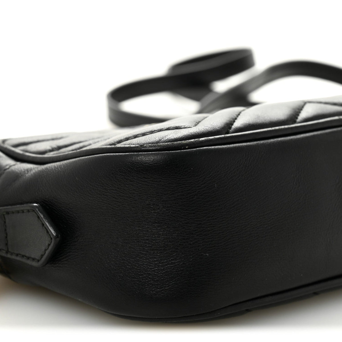 Calfskin Matelasse Mini GG Marmont Chain Shoulder Bag Black