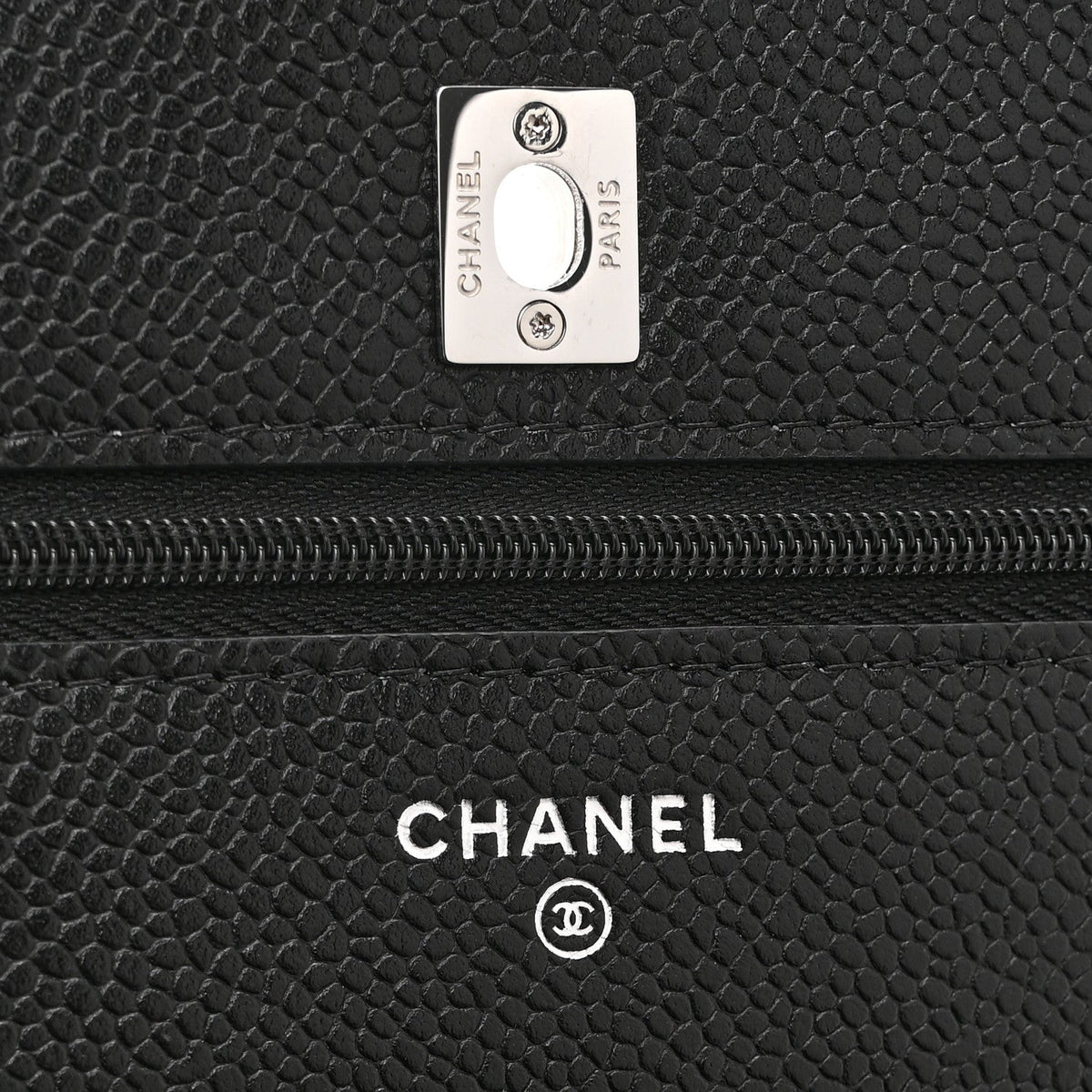 Caviar Quilted CC Turnlock Wallet On Chain WOC Black