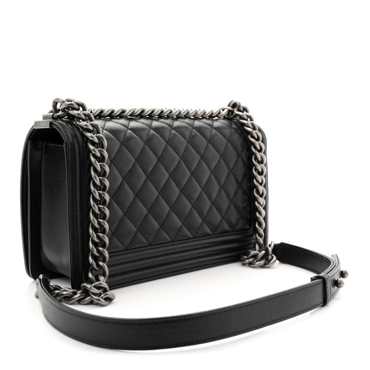 Caviar Quilted Medium Boy Flap Black