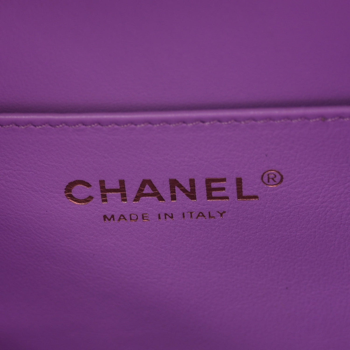Caviar Quilted CC North South Filigree Vanity Case Purple