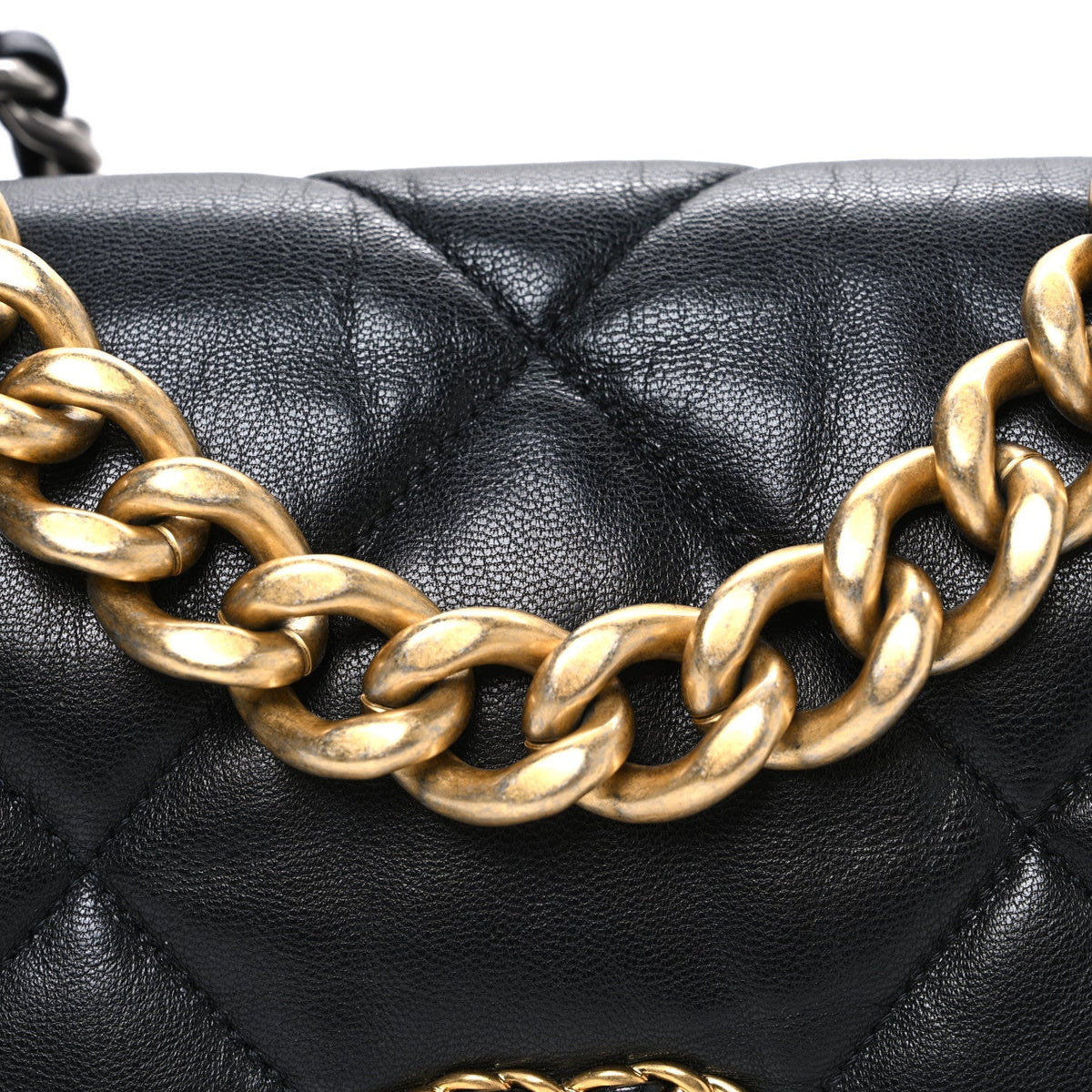Goatskin Quilted Large Chanel 19 Flap Black