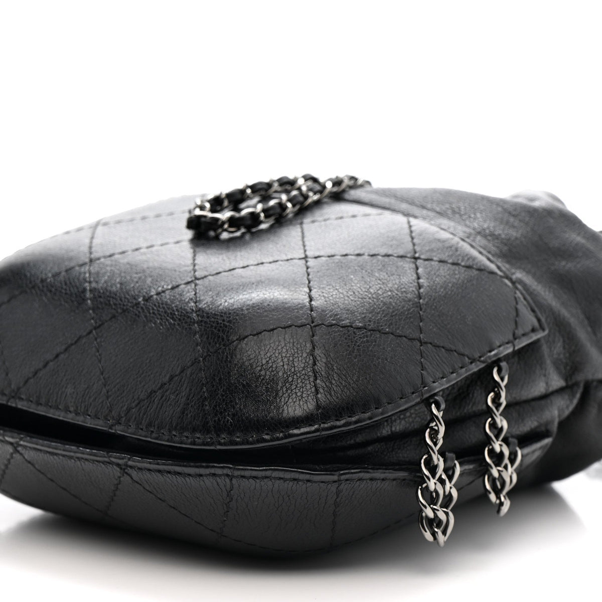 Calfskin Quilted Small Gabrielle Bucket Black