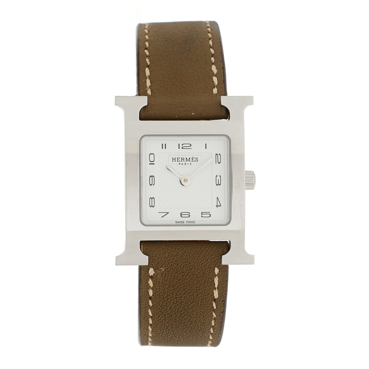 Stainless Steel Swift 21mm Heure H Hour Quartz Watch Etoupe