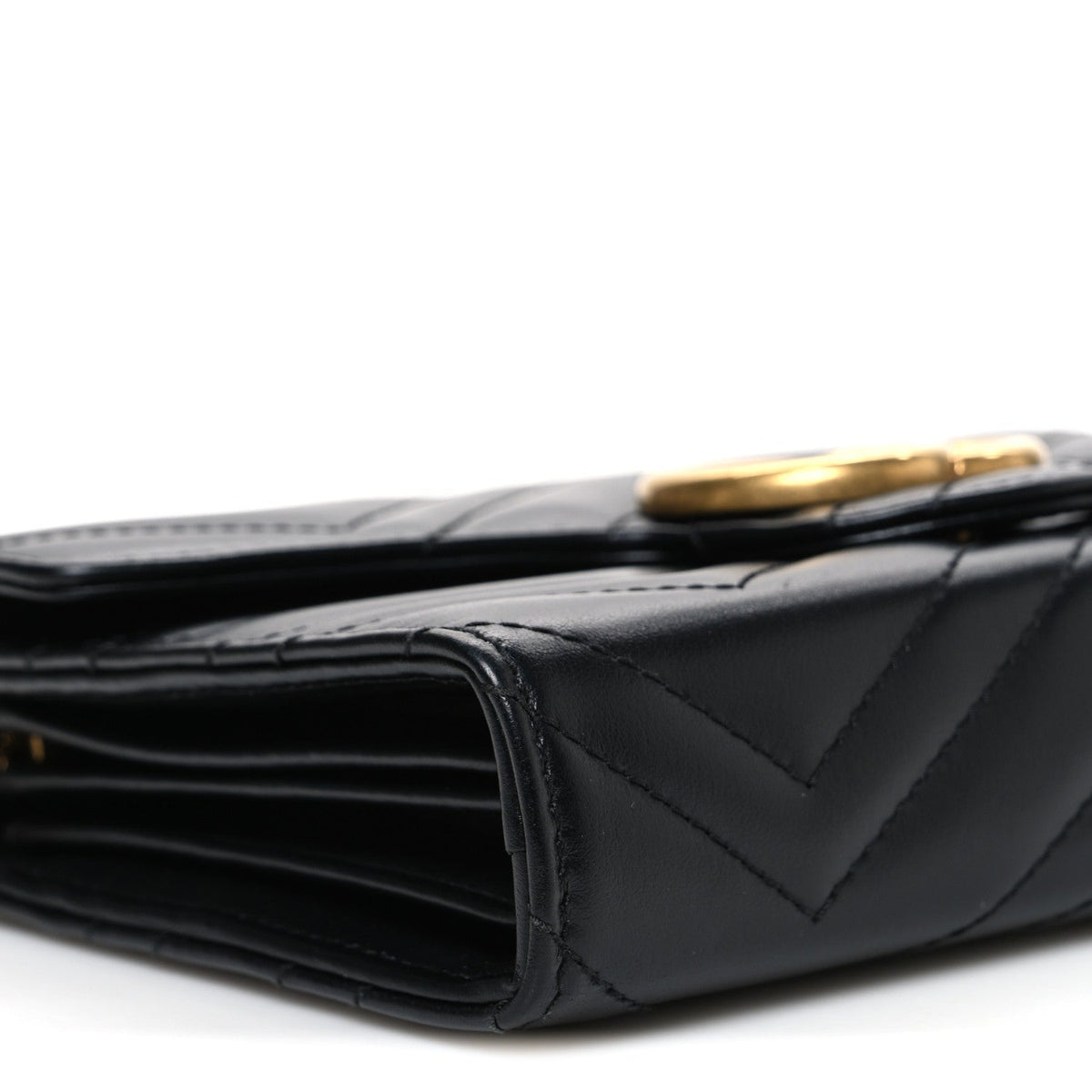 Calfskin Matelasse GG Marmont Chain Wallet Black