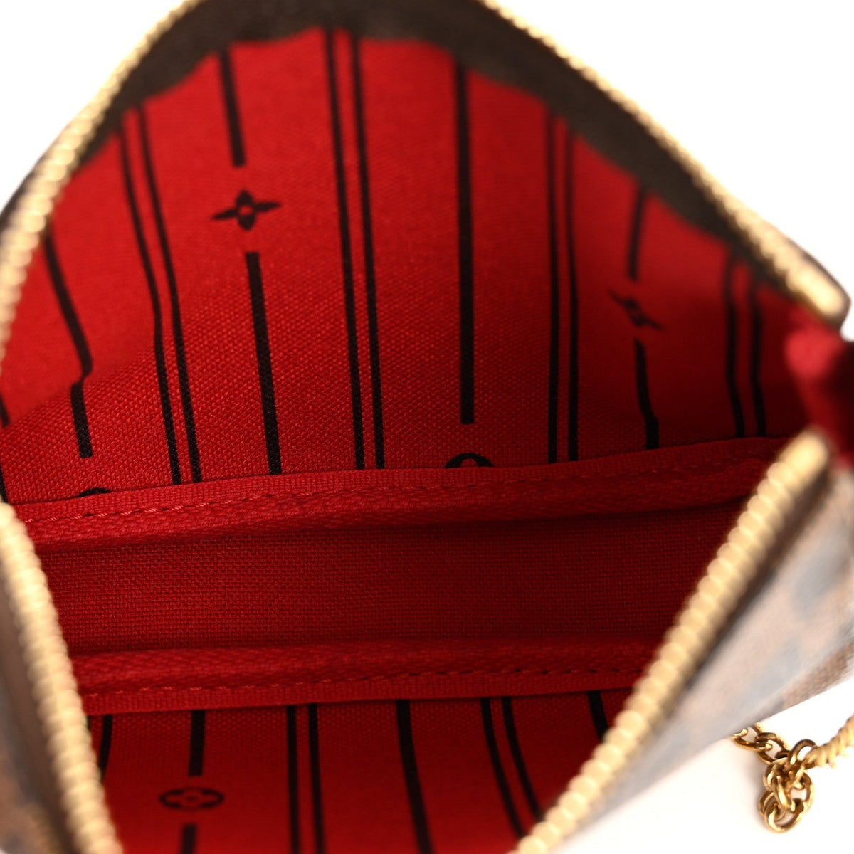 Damier Ebene Complice Trunks and Bags Mini Pochette Accessories Red